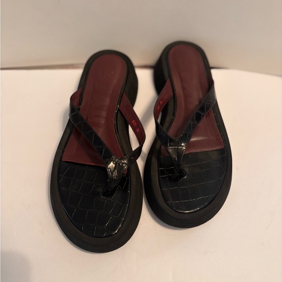 STAUD Black and Dark Red Sandals - Picture 2 of 7